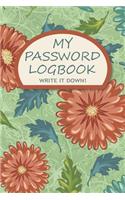 My Password Logbook Write It Down!