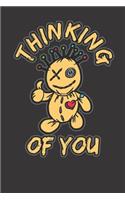 Notebook: Dot Grid Dotted 6x9 120 Pages Voodoo Doll Thinking Of You Anti Valentines Day