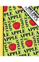 Dot Grid Notebook: Bold Apple Print Pattern - Dotted Bullet Style Notebook for Girls