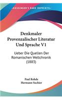 Denkmaler Provenzalischer Literatur Und Sprache V1