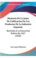 Memoria De La Junta De Calificacion De Los Productos De La Industria Espanola