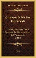 Catalogue Et Prix Des Instruments