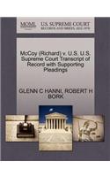 McCoy (Richard) V. U.S. U.S. Supreme Court Transcript of Record with Supporting Pleadings