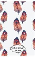 Notebook Journal Dot-grid, Feathers Pattern
