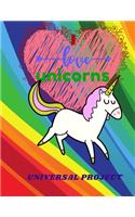 I Love Unicorns: Journal Unicorn, Diary, Cute Sketch Book Unicorn - For Girls Large Notebook, Doodling or Sketching: 110 Pages, 8.5" x 11". Cute Cover Sketchbook