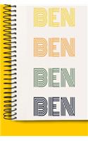 Name BEN A beautiful personalized: Lined Notebook / Journal Gift, 120 Pages, 6 x 9 inches, NoteBook Gift For BEN, Personal Diary, BEN, Personalized Journal, Customized Journal, The Di