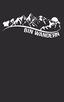 bin wandern: 6x9 Zoll (ca. DIN A5) 110 Seiten Punkteraster I Notebook Notizbuch Tagebuch College Journal I Skiing I Skifahrer I Skifahren I Schifahrer I Berge I 