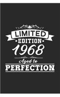 Limited edition 1968 aged to perfection: 6x9 Birthday - grid - squared paper - notebook - notes