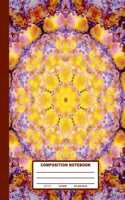 Composition Notebook: Yellow Brown Mandala Cover Design - College Ruled - 120 Blank Lined Pages - 8.5" X 11" - Matte Finished Soft Cover
