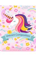 Unicorn Composition Notebook Wide Ruled
