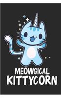 Meowgical Kittycorn: Cat Unicorn Notebook Blank Line Caticorn Journal Lined with Lines 6x9 120 Pages Checklist Record Book Take Notes Gift Planner Paper Men Women Kids C