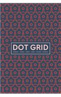 Dot Grid Notebook - Journal- Libreta - Cahier - Taccuino - Notizbuch: 110 Dotted Pages of Bullets for Journaling, Note Taking or to Create Your Own Planner, Organizer or Diary: Red & Blue Geometric Pattern 076-2