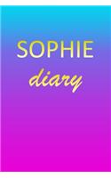 Sophie: Journal Diary - Personalized First Name Personal Writing - Letter S Blue Purple Pink Gold Effect Cover - Daily Diaries for Journalists & Writers - J