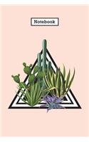 Notebook: Cacti Succulent Blank Journal Notebook Planner - 120-Page Numbered Blank Paper for Writing Ideas Planning Doodling Journaling for Women Girls Teens 