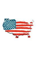 Cool USA Flag Map Notebook: Patriotic USA Notebook, 8x10 150 Pages College Ruled Composition Book, Writing Notebook, American Flag, Map of America