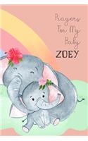 Prayers for My Baby Zoey: Personalized Baby Journal for Christian Moms