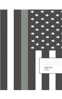 Thin Gray Line Composition Notebook: Thin Gray Line Composition Notebook, Correctional Officers Notebook, Prison Guard Notebook, Correctional Officer Notebook, 7.44 X 9.69 College Ruled