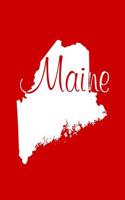 Maine - Red Lined Notebook with Margins: 101 Pages, Medium Ruled, 6 x 9 Journal, Soft Cover