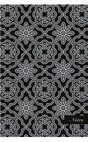Notes: 6"x9" Unruled Blank Pages Notebook Seamless Oriental Southeast Asian Pattern Cover Curve Round Cross Frame Line Flower. Matte Softcover Note Book Jo