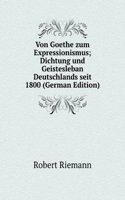 Von Goethe zum Expressionismus; Dichtung und Geistesleban Deutschlands seit 1800 (German Edition)