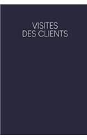 Visites des clients: Carnet à compléter pour l'enregistrement des conversations avec les (nouveaux) clients - Motif: bleu foncé