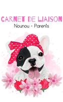 NOUNOU CARNET - bouledogue fleurs roses