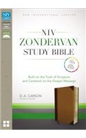 NIV, Zondervan Study Bible, Imitation Leather, Tan/Brown, Indexed: Built on the Truth of Scripture and Centered on the Gospel Message