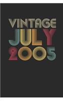 Vintage July 2005: Blank Lined Notebook / Journal (6 X 9 -120 Pages) - July Birthday Gift Idea