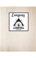 Camping journal: Camping Journal Travel Activity Planner Notebook - RV Logbook Hiking Checklist Keepsake Memories For Kids Boys Girls Adults Family- 8x10 120 Pages W