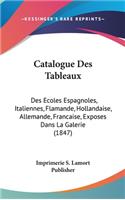 Catalogue Des Tableaux