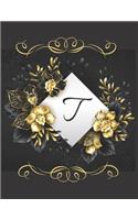T Alphabet Notebook Journal Gift