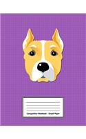 Composition Notebook - Graph Paper: Purple American Staffordshire Terrier Dog - 109 pages 8.5"x11" - White Blank 5x5 Exercise Book - School Subject - Gift For Kids Teenager Adult Teach