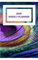 2020 Weekly Planner: Weekly and monthly planner for a lover of peacocks to help keep you organised. 2020 - 2021 (First week)