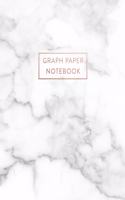 Graph Paper Notebook: Smokey White and Gray Marble - 7.5 x 9.25 - 5 x 5 Squares per inch - 100 Quad Ruled Pages - Cute Graph Paper Composition Notebook for Children, Kids