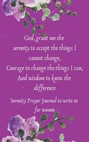 Serenity Prayer Journal to write in for Women