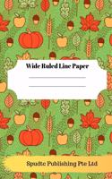 Pumpkin Fall and Thanksgiving Theme Wide Ruled Line Paper