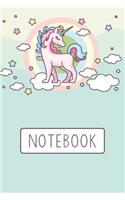 Notebook Pretty Rainbow Unicorn Notebook with 120 Blank and Lined Interior Pages for Notes and Doodles