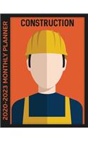 Construction 2020 - 2023 Monthly Planner: 4 Year Calendar, Notebook and More