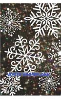 White Snowflake: Christmas to do list with snowflakes over Christmas tree lights