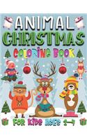 Animal Christmas Coloring Book For Kids Ages 2-4