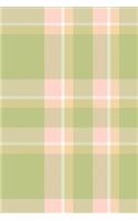 Notebook: Pink Green Plaid; Exercise Book 190 Lined Journal Pages Diary 6x 9 Large Composition Note Book Gloss Finish Paperback(1 Notebook Lined Pages with Blank Date and Page Number)