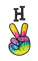 H: Monogrammed Peace Sign Letter H