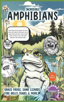 Incredible Amphibians, Kids k-12 Wildlife Coloring Book
