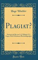 Plagiat?: Antwort Auf Die Von A. J. Delattre S. J. Gegen Mich Erhobenen Beschuldigungen (Classic Reprint)