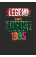 Legend Since August 1995: Dotted Bullet Notebook - 24th Birthday Gift or 24th Anniversary Gift Idea