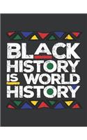 Notebook: Black History Is World History Panthers Pride Journal & Doodle Diary; 120 White Paper Numbered Plain Pages for Writing and Drawing - 8.5x11 in.