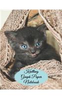 Knitting Graph Paper Notebook: 100 pages, 8.5 x 1, 4:5 ratio. Ideal for pattern design and creation. Lovely gift for knitters, crafters and cat lovers.