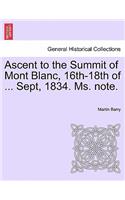 Ascent to the Summit of Mont Blanc, 16th-18th of ... Sept, 1834. Ms. Note.