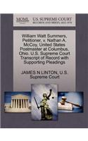 William Watt Summers, Petitioner, V. Nathan A. McCoy, United States Postmaster at Columbus, Ohio. U.S. Supreme Court Transcript of Record with Supporting Pleadings