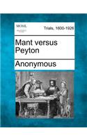 Mant Versus Peyton: (English)